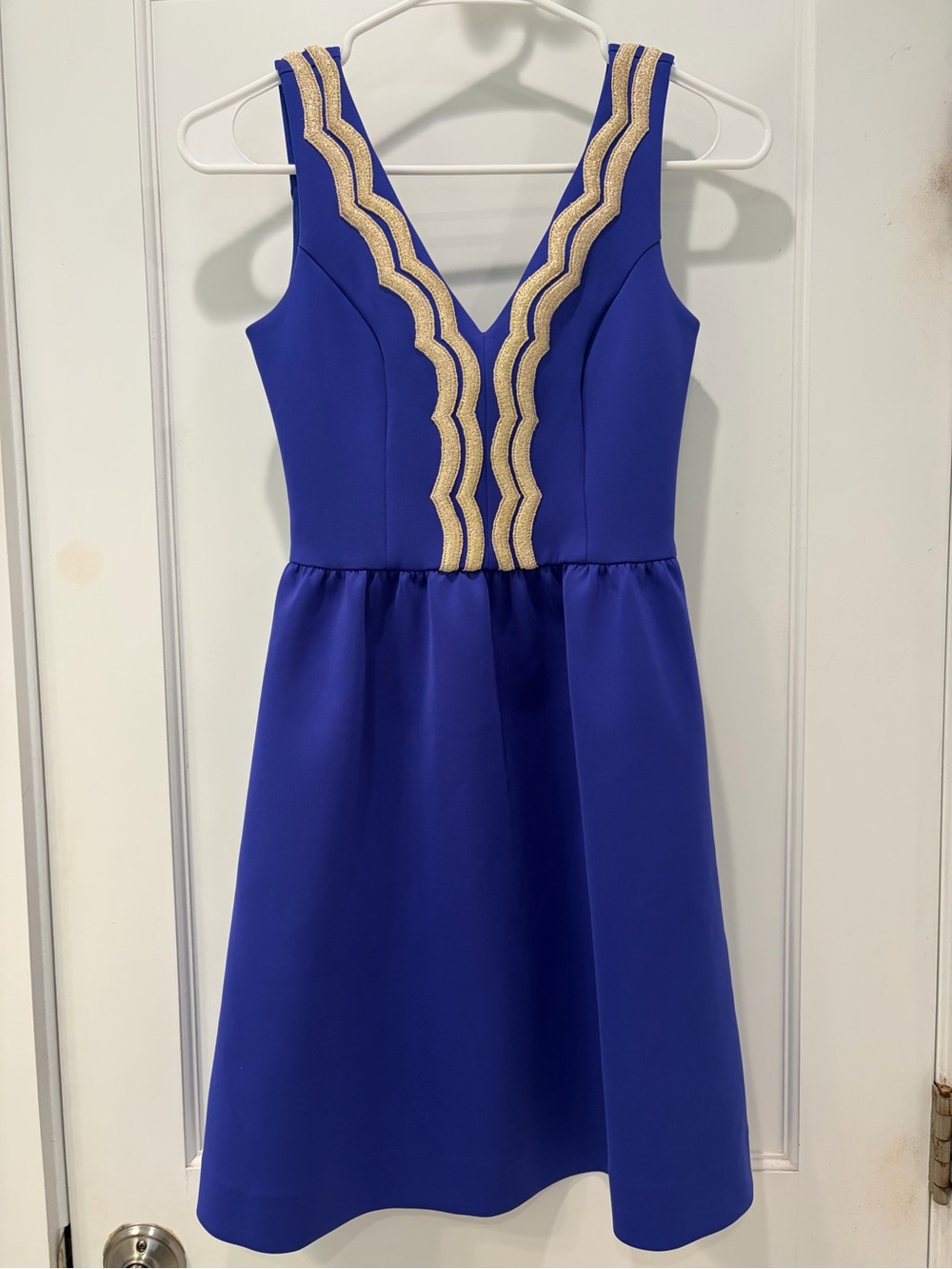 Lilly Pulitzer Royal Purple Dress with Gold Trim